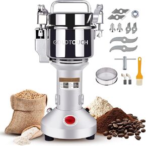 Goldtouch 750g High-Speed Electric Grain Mill Grinder, 2800W 110V Stainless Steel Flour Mill Makes Gluten Free Flours, Grain Mill for Home and Commercial Use in Kuwait