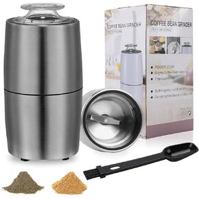 Spice Grinder, Coffee Grinder, 200 w Electric Herb Grinder,Configuration Stainless Steel Body and Blade,with Cleaning Brush