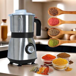 Grain Grinde For Kitchen,Electric Spice Grinders Comes With 3 Removable Stainless Steel Blades, 500w Herb Grinder Suitable For Grinding Spices, Coffee Beans, Grains, Nuts.