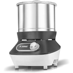 Judge By Prestige Vertical Wet Grinder with Stainless Steel Drum, Coconut Scraper and Atta Kneader Attachments, 200 Watt, 110V (Grey & White)