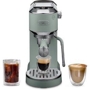 De'Longhi Dedica Duo Compact Espresso Machine - Stainless Steel Coffee Maker with Milk Frother Wand- for Espresso, Cold Brew, Hot & Iced Coffee, Cappuccinos, Lattes & Home Barista Brewing