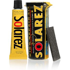 SOLAREZ UV Cure Polyester Weenie Travel Kit - Surfboard Repair Kit (0.5 Oz) Original Solar Cure Polyester Resin, Grit Sand Pad in a Watertight Capsule ~ High Strength, Non-Yellowing, Made in The USA