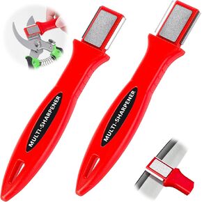 2-Pack Garden Tool Sharpener, Multi-Tool Blade Sharpener for Pruners, Scissors & Garden Tools, Compact & Portable Sharpening Stone for Outdoor, Kitchen & Gardening Tool Maintenance
