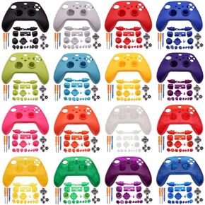 Front Faceplate Cover and Back Housing Shell Case with Full Buttons for Xbox Series X S Controller Repair Parts (Purple)