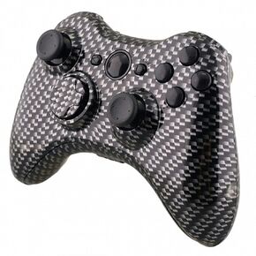 ModFreakz® Shell/button Kit Hydro Dipped Collection Black Silver Carbon Fiber (NOT A CONTROLLER, For Xbox 360 Controllers)