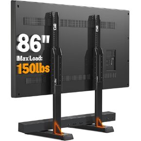 Universal TV Legs, Table Top TV Stand Base with Height Adjustable for Most 37 to 86 Inch TVs, Wobble-Free Replacement with Cable Management, Holds up to 150lbs, Max VESA 800x600mm, Black (Black)
