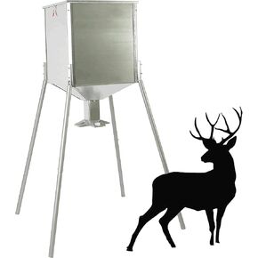 HECASA 450LB Capacity Big Game Gravity Deer Feeder Galvanized Steel Hunting w/o Foot Kit