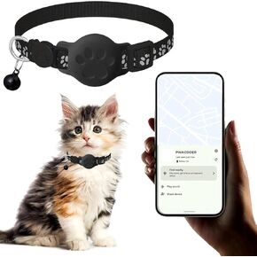 Cat Tracker GPS Collar for Cats Bluetooth Tracker for Android, Google Certified Key Finder/Luggage Tracker/Item Locator, Smart Tracking Tag Works with Google Find My Device App