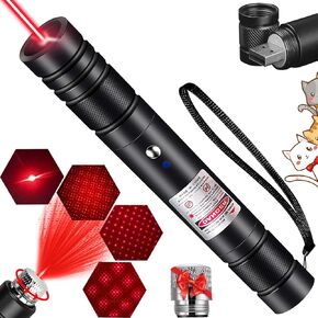 Meusno Red Laser Pointer Cat Toy ، مؤشر Laser Laser ذو الطاقة العالية ذات المدى الطويل المدى للمؤشر الليزري القوي للقطط للقطط ليزر قابلة لإعادة الشحن للعروض التقديمية التي تقوم بتدريس لعبة Laser Laser في الهواء الطلق