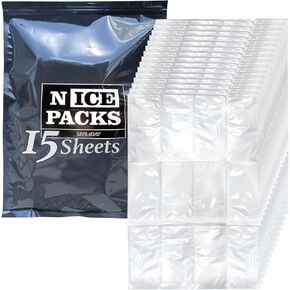 Nice Packs Reusable Dry Ice Packs for Coolers, Lunch Boxes, Frozen Food Shipping - Flexible and Long Lasting (10 Large Sheets)