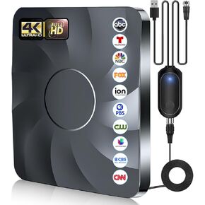 2025 Digital Antenna for Smart TV Indoor, 2700+ Miles Long Range HD TV Antenna for Local Channels with Signal Booster Amplifier, Support 8K 4K 1080p for All TVs - 38FT Coax Cable