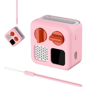 PROfezzion Silicone Case for Yoto Mini Player, Yoto Mini Jacket with Wrist Lanyard Protective Sleeve Case for Kids Mini Audio Device Anti-Slip Silicone Skin Cover - Pink