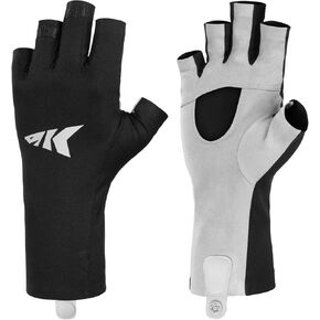KastKing Ultimate Angler Fingerless SPF Sun Gloves, UPF50+ Sun Protection Fishing Gloves, Hydrocool® Technology, Open Palm Design, Extended Cuff UV Protection Gloves for Fishing, Hiking, and Cycling