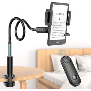 PlusAcc Tablet حامل مع صفحة Turner لـ Kindle-حامل قابل للتعديل للسرير ، وقصة قراءة خالية من اليدين مع Flicker لتطبيق Kindle و Pad and Tablets