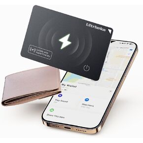 Slim Air Tag Wallet Tracker Card Ultra-Thin 0.07inch Smart Bluetooth Tracker for Wallets, Passport, Work with Apple Find My, Wireless Charging, Anti-Loss Card Locator [Apple MFi Certified] - iOS Only