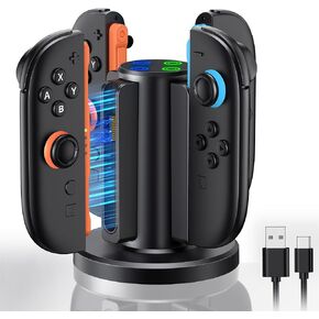 Charging Dock for Nintendo Switch 2 Controller 2025, Charger Station for Joycon 2 with Charging Indicator, Compact Vertical Dual Direction Charge 4 Controller Stand for Switch 2 Accessories