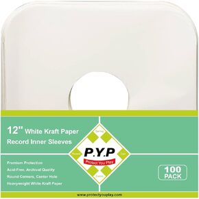 20ct 12-Inch LP Vinyl Record Jackets - 350gsm White Cardboard Covers, Blank Album for Outer Sleeves, No Center Hole, for CD Collection