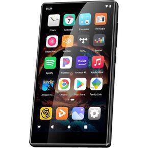 96GB MP3 Player with Bluetooth and WiFi, MP4 Music Player with 5-inch Touch Screen, Spotify, Audible, Amazon Music, Deezer,Built-in Speaker, FM Radio,Android 13.0, up to 1TB Black