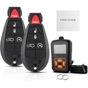 2PC DIY OBD and Remote Key Fob Replacement for Dodge Dart 2013 2014 2015 2016 M3N32297100 DIY Instructions Kit