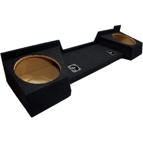 American Sound Connection Compatible with Chevy Silverado or GMC Sierra Full Size Extended Cab Truck 2007-2013 Dual 12" Subwoofer Sub Box Speaker Enclosure