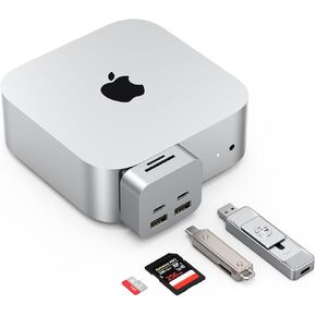 GIISSMO Mac mini M4 Dock, MiniPack Expansion Dock, 6-in-1 Aluminum Mac mini M4 Hub with 2xUSB A 10Gbps, 2xUSB C 10Gbps, SD/TF Card Readers with High-Speed Data Transfer & Multi-Device Connectivity