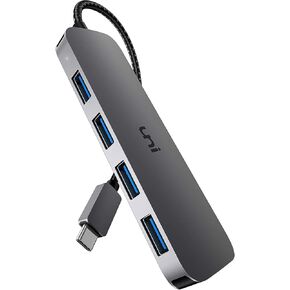 uni USB C to USB Hub Multiport Adapter, Aluminum 4 Ports USB C Splitter for Laptop, Slim Thunderbolt 3/4 Data USB Hub Compatible for MacBook Pro/Air, iPad Pro, Dell, Chromebook | Keyboard, Mouse, HDD