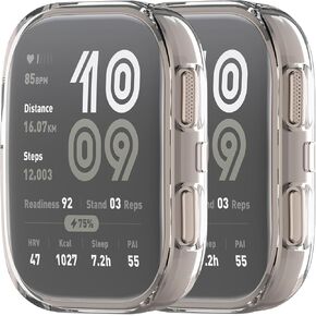 Screen Protector Case Compatible with Amazfit Bip 6 Smartwatch, Soft TPU Plated Bumper Full Protective Cover Cases Scratch-Proof, Clear+Clear
