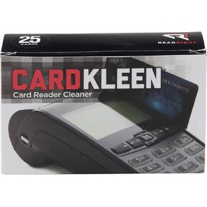 Read Right RR1222 CardKleen Presaturated Magnetic Head Cleaning Cards, 3 3/8" x 2 1/8" (Box of 25)