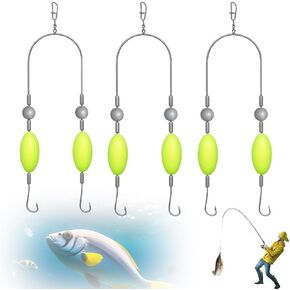 3PCS Double-Hook Reverse Bottom Rig,2025 Swimming Bait for Freshwater Saltwater,Fishing Lures for Beginners Amateurs and Professionals Outdoor