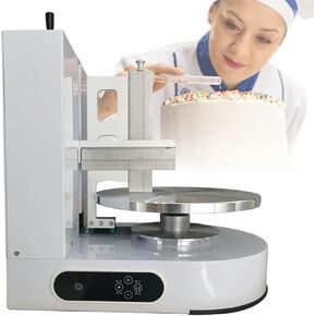 Automatic Cake Cream Spreading Machine Round Cake Cream Spreading Coating Filling Machine Birthday Cake Baking Tools Bakery Equipment,Pink-220V