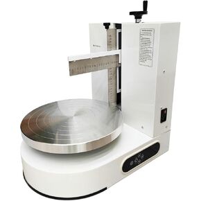 Electric Cake Decorating Machine Continuously Variable Speed Electric Cake Cream Spreading Machine Commercial Cake Decorating Coating Machine White for 4-12 Inch Cake, 200W