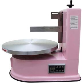 Electric Cake Decorating Machine Electric Cake Cream Spreading Machine Commercial Cake Decorating Coating Machine with Electronic Control Panel for 4-16 Inch Cake, 60W, Pink