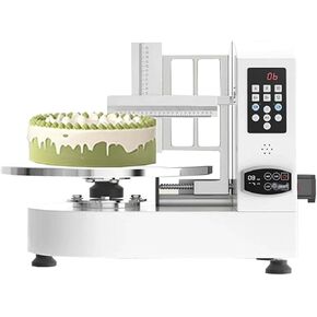 4-18in Automatic Cake Icing Machine, 280W Electric Birthday Cake Cream Applicator with 15-Speed Adjustment Button, Low Noise 30dB, Forward and Reverse Troweling Machine