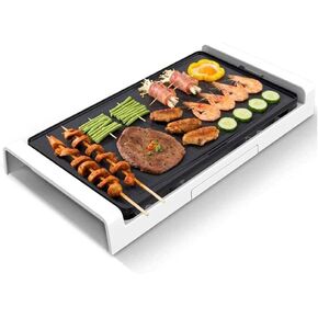 Barbecue Grill 1800W Home Electric Oven Smoke-Free Electric Grill Pan Barbecue Tray Korean Multi-Functional Barbecue Pot Teppanyaki Pan Removable and Easy to Clean