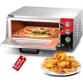 16 Inch Indoor Pizza Oven Countertop - ETL Listed, Commercial Double Decker Electric Pizza Ovens with Pizza Stone, 60-Min Ring Timer, for Home and Restaurant, 3200W