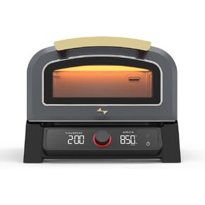 Current® Model P Smart Electric Pizza Oven, 12-Inch, 850°F Max, 5 Cooking Modes, App Connectivity for Temperature Monitoring & Custom Cooking Times, Compact for Indoor & Outdoor Use, Beige