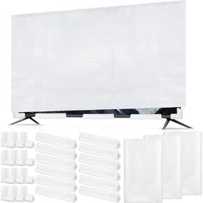 3 Pack Cushioning Foam Set Include Flat Screen TV Covers Fits up to 65'' W x 36'' H,12 Moving Corner Edge Protectors and 12 Foam Protection Strips for TV Display Screen Protector Packing Moving
