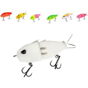 Mini Glide Bait for Bass Fishing Small Glide Multi-Jointed Swimbait Wobbler Slow Sinking Swimming Bait with Double Hook for Freshwater Saltwater Bass Trout Pike Fishing