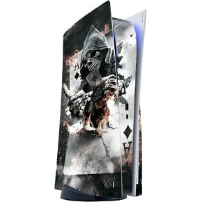 ITS A Skin Skins Compatible with Sony Playstation 5 Console Disc Edition - Protective Decal Overlay Stickers wrap Cover - Ace Diamonds Grim Reeper Skull