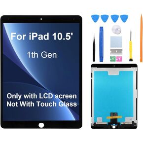 LCD Screen Replacement Kit for iPad 10.5-inch 1st Gen (A2602 A2604 A2604 A2605), with Repair Tools Without Button + (Black)