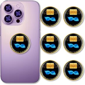 6 Pcs Phone Protection Stickers Neutralizers for Smart Phones/Computer/WiFi/Tablets/Laptops/Priner/TV Electronic Devices Blockers Black Golden