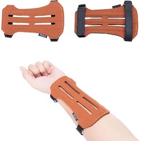Archery Arm Guard – Breathable & Durable Forearm Protector with Adjustable Straps for Archery, Hunting & Outdoor Sports (Brown)