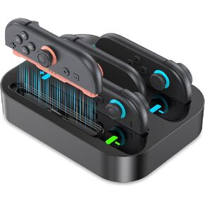 Gagaking 4 in 1 Controller Charging Dock for Nintendo Switch 2 Joy Con, 2.5H Fast Charging Joy Con Charger Station with LED Indicator,Organized Storage Stand for Switch 2 Accessories