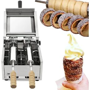Chimney Cake Oven Commercial Electric Hungarian Cake Pop Roller Machine Ice Cream Cone Grill Maker With 2 Baking Rollers For Restaurant