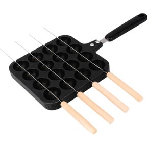 Jojomis Takoyaki Maker Nonstick Grill Pan Cast Aluminum Baking Pan with Forks for Gas & Electric Stoves 14.37 Inch
