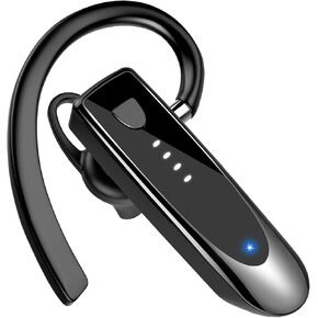 Bluetooth Earpiece, Wireless Handsfree with Noise Cancelling Mic, 20Hrs Call Time Bluetooth 5.4 Headset, 180 Hrs Standby Time Headset for Business/Trucker/Driver, Black