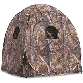 Guide Gear HuntRite Deluxe 4-Panel Spring Steel Hunting Blind; 2 Person Ground Tent for Deer and Turkey Season