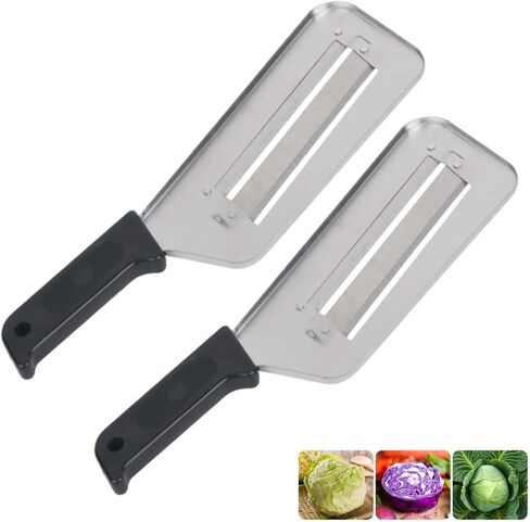 Dual Blade Julienne Cutter, Multifunctional Vegetable Cutter, Upgraded Stainless Steel Double-layer Slicer, Cabbage Slicer Shredder, Stainless Steel Vegetable Cutter (Black) in Saudi Arabia