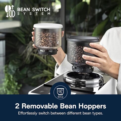 De'Longhi Rivelia Automatic Espresso Machine with Grinder & Milk Frother – All-in-One Coffee Maker, Hot & Iced Latte, Cappuccino, Bean Switch System, Burr Grinder, Compact Italian Design, White in Saudi Arabia