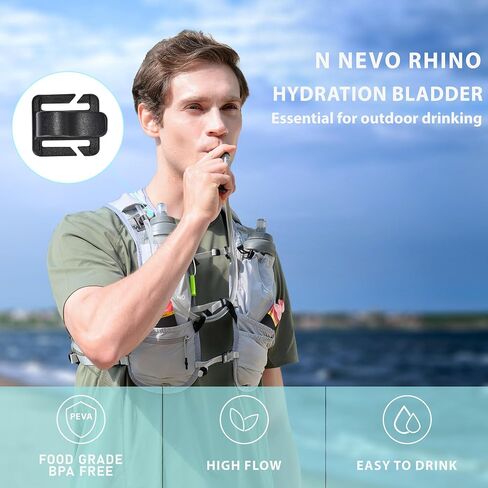 N NEVO RHINO Water Bladder 1.5L-2 Liter, BPA -Free Hydration Bladder for Hiking Backpack, Leak - Proof Water Reservoir Storage Bag for Hiking, Running, Camping & Outdoor Adventures in Kuwait